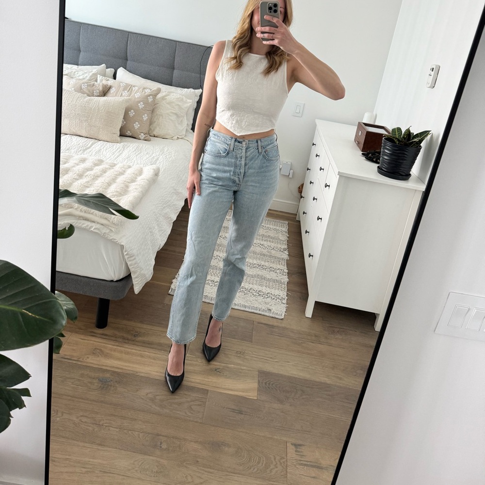 Denim forum light wash boyfriend jeans 🩵